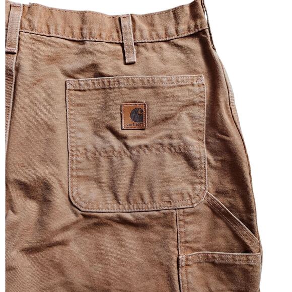 Carhartt Washed Duck Cloth Mens Carpenter Work Shorts Brown Sturdy Durable Sz 38 - Picture 4 of 7